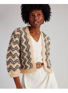 Vest met verticale zigzag lijnen