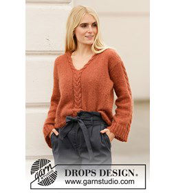 Dames trui gemaakt van Drops Kid Silk