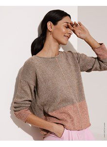 Breipatroon damestrui met kleurvakken gemaakt van Lana Grossa Diversa