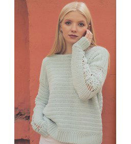 Lace back jumper gemaakt van Scheepjes Whirligigette