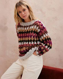 Damestrui in grof open haakwerk