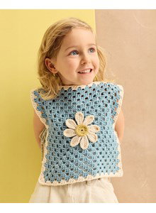 Haakpatroon frontje met bloem gemaakt van Phildar Phil Extra