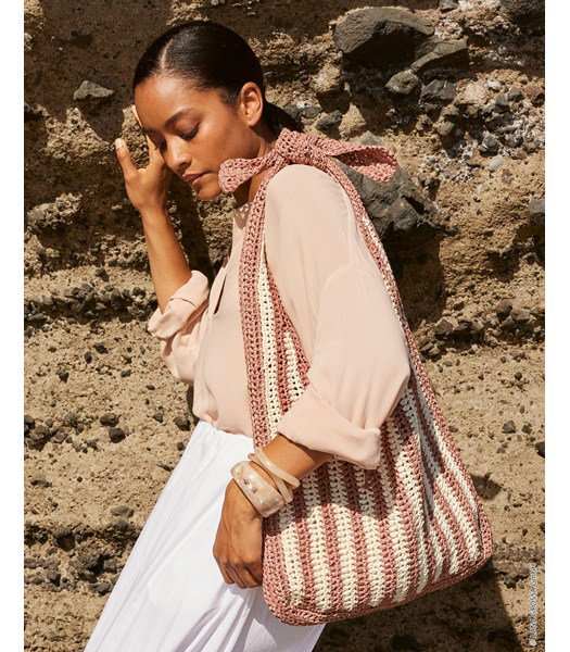 Haakpatroon shopper met streeppatroon