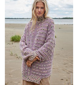 Damestrui met verticale- en horizontale strepen gemaakt van Lana Grossa Setasuri Big