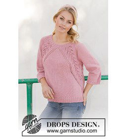 trui voor dames gemaakt van Drops Merino extra fine