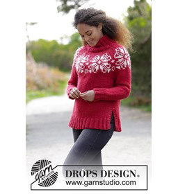 Trui met bloemen gemaakt van Rondbreinaald nr 9