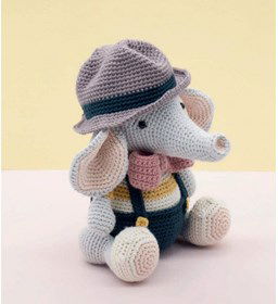 Doki de olifant gemaakt van Phildar Phil Coton 3