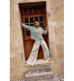 Recht wijd vest gemaakt van Lang Yarns Lisboa