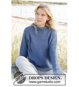 Damestrui met dubbele aansluitende halsboord gemaakt van Drops Air