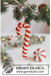 Haakpatroon Gehaakte tweekleurige suikerstok voor Kerst van andere kant