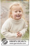 Breipatroon kindertrui met raglan van zachte DROPS Alpaca van andere kant
