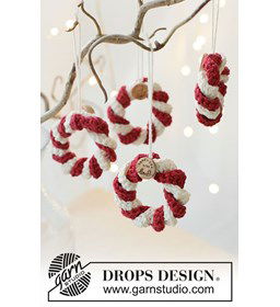 Peppermint Joy kerstkrans gemaakt van Drops Safran