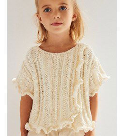 Top met overslag en ruches gemaakt van Phildar Phil Rustique