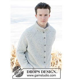 Arctic Horizon Cardigan gemaakt van DROPS Soft Tweed
