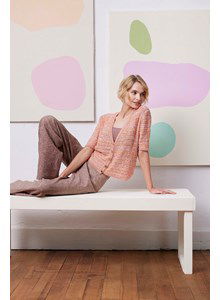 Breipatroon damesvest tess met korte mouwen gemaakt van Lang Yarns Belle