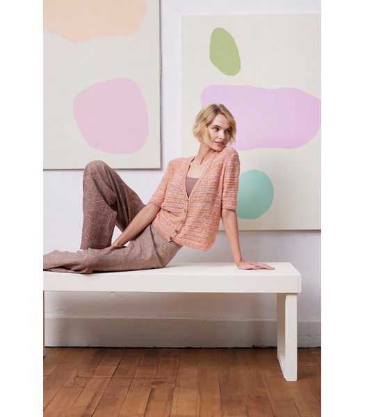 Breipatroon Damesvest Tess met korte mouwen