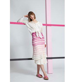 Gestreepte rok gemaakt van Lang Yarns Mohair 21