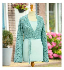 Dames wikkelvest gemaakt van Lang Yarns Amira