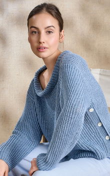 trui met wijde opstaande halsboord