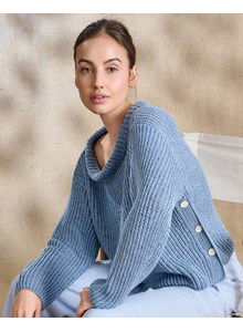 trui met wijde opstaande halsboord