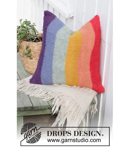 Breipatroon kussen Rainbow Pillow