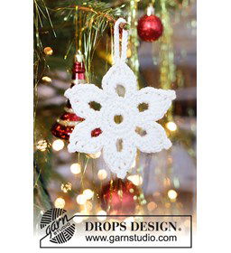 Sneeuwvlokje gemaakt van Drops Cotton Merino