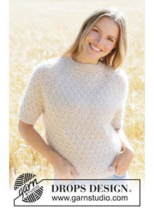 trui met honingraatpatroon en korte mouwen