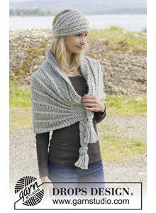 Gebreide hoofdband en schouderwarmer