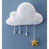 Babykamer wantversiering wolk met regendruppels en ster