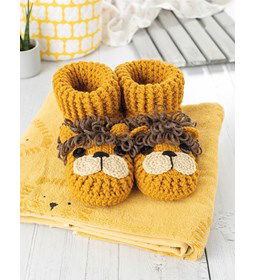 Leeuwen pantoffels gemaakt van Scheepjes Colour Crafter