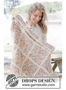 Kleurrijke Deken van Oma Vierkanten in DROPS Fiesta Garen