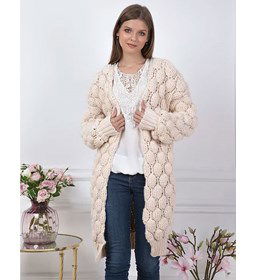 Balloon stitch Cardigan gemaakt van Scheepjes Stone Wash XL en XL Minerals