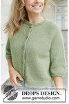 Breipatroon Pistachio Tea Cardigan van andere kant