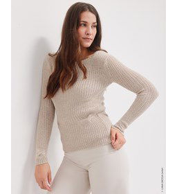 Damestrui in boordpatroon gemaakt van Lana Grossa Alta Moda Cotolana en Cotalana Print