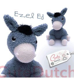 Gehaakte ezel gemaakt van Scheepjes Sweetheart soft