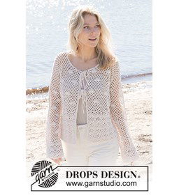 Damesvest met koordsluiting gemaakt van Drops Belle