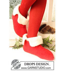 Gevilte sloffen gemaakt van Drops Snow - Eskimo