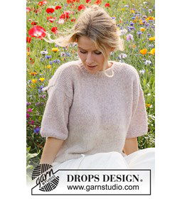 Damestrui Dream in Rose met korte afhangende mouw gemaakt van Drops Air