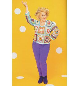 Damestrui met granny squares gemaakt van Durable Coral