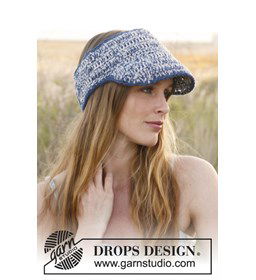 Gehaakte zonneklep gemaakt van Drops Bomull lin