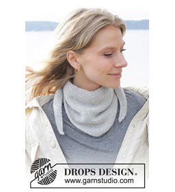 Sjaaltje met punnikrand gemaakt van Drops Alpaca