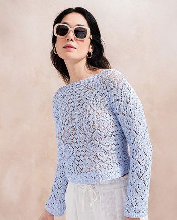 damestrui Lyam gebreid in een uitdagend ajourpatroon