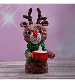 Rendier met lichtje gemaakt van Decoratie en miniaturen