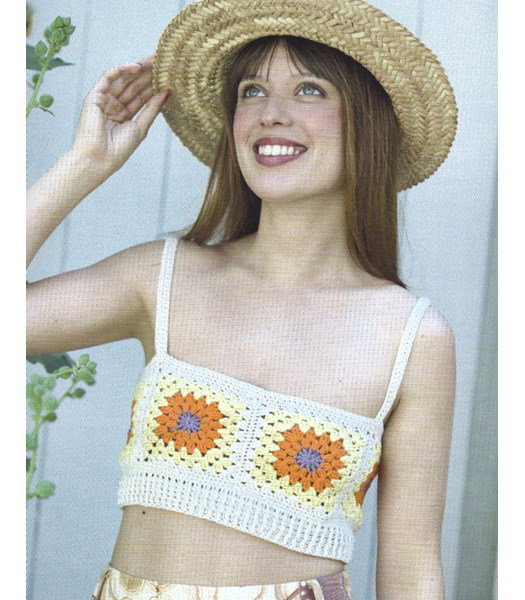 Haakpatroon bralette of bikinitopje met granny squares