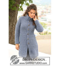 DROPS vest in gerstekorrel van Eskimo. Maat S tot en met XXXL.