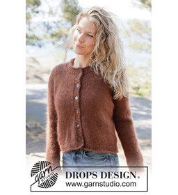 Damesvest Autumn Nutmeg Cardigan gemaakt van knopen