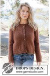 Breipatroon Damesvest Autumn Nutmeg Cardigan van andere kant