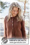 Breipatroon Damesvest Autumn Nutmeg Cardigan van andere kant
