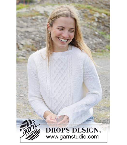 Breipatroon damestrui met kabels en raglan