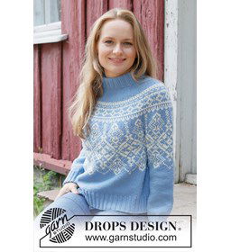 Snow Maiden Trui gemaakt van Drops Merino extra fine